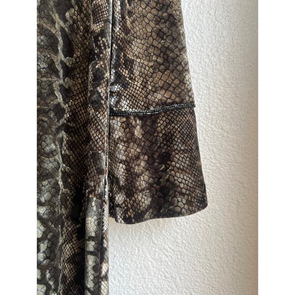 Vintage Velvet Snake Print Bead Trim Caftan Maxi Dress - Picture 9 of 12